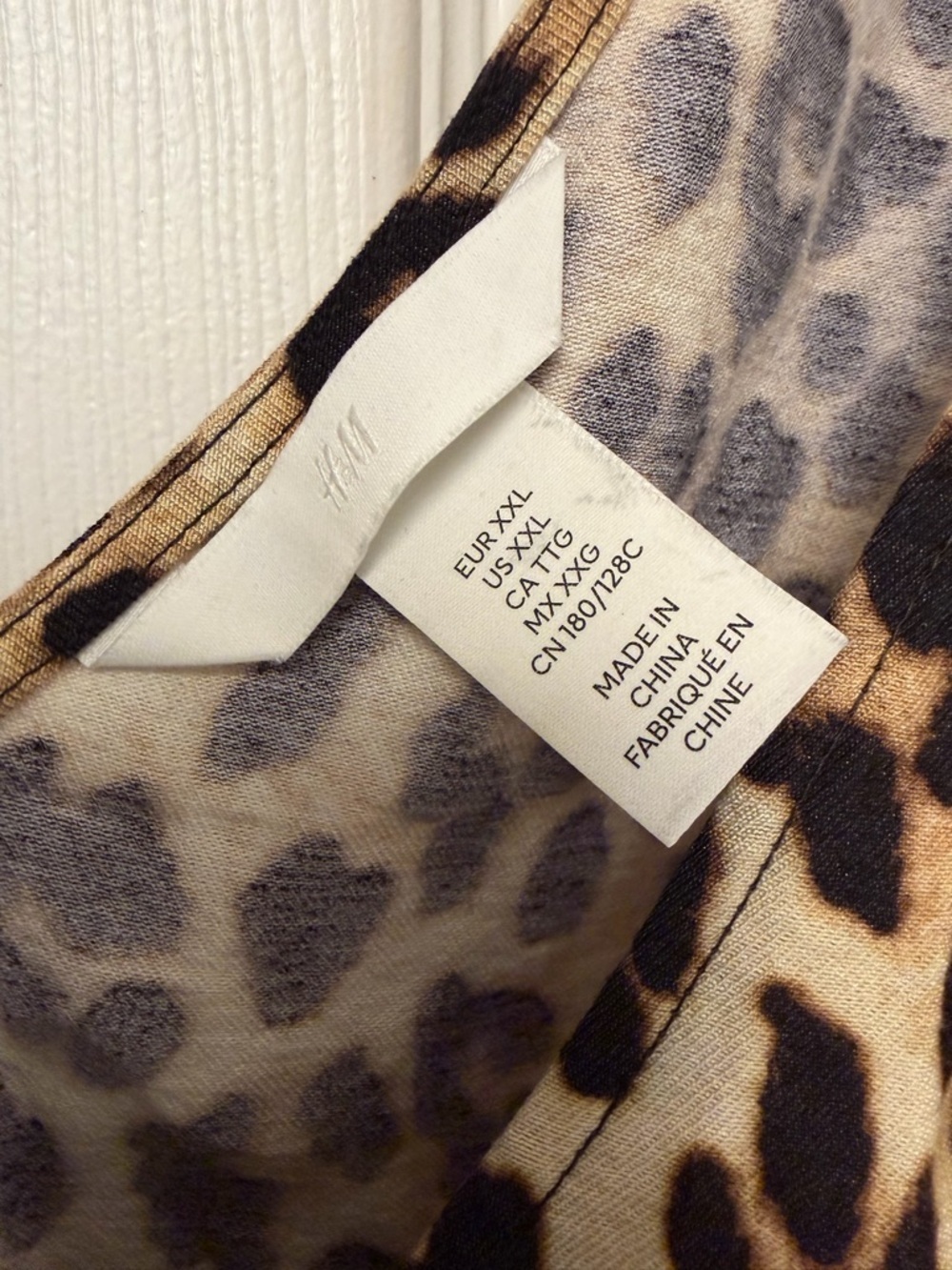 H&M Leopard Print V-Neck Slip Dress - Tan & Black - Picture 3 of 4
